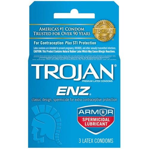 Trojan Enz Armor Spermicidal Lubricated Condoms - 3 Pack TJ93150
