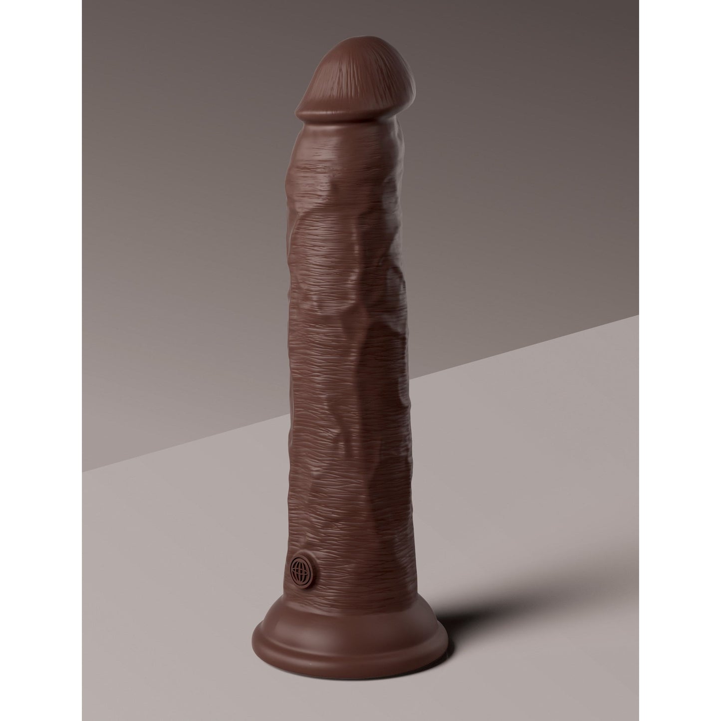 King Cock Elite 9 Inch Vibrating Silicone Dual Density Cock With Remote - Brown PD5779-29