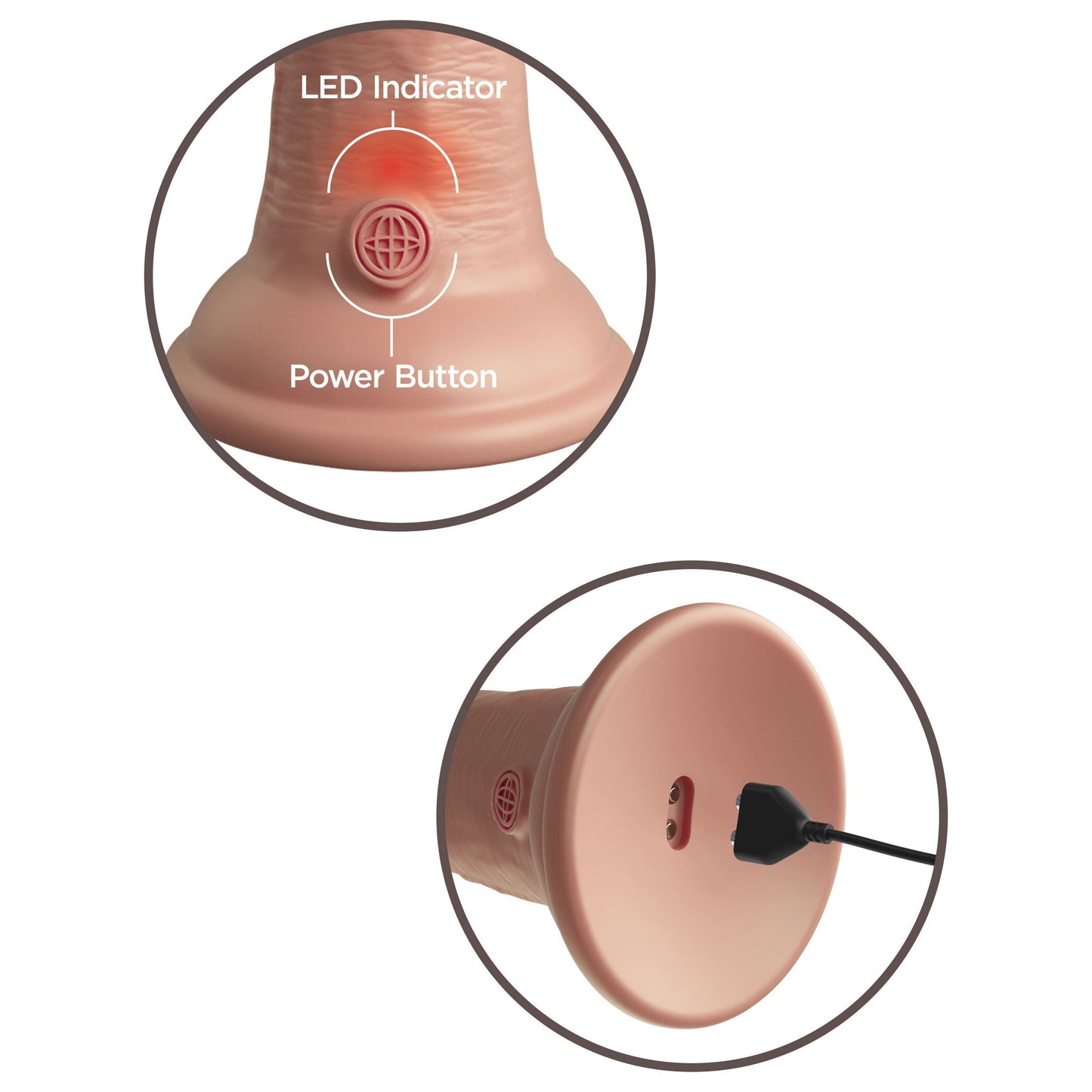 King Cock Elite 8 Inch Vibrating Silicone Dual Density Cock - Light PD5778-21