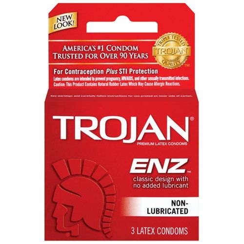 Trojan Enz Non-Lubricated Condoms - 3 Pack TJ92050