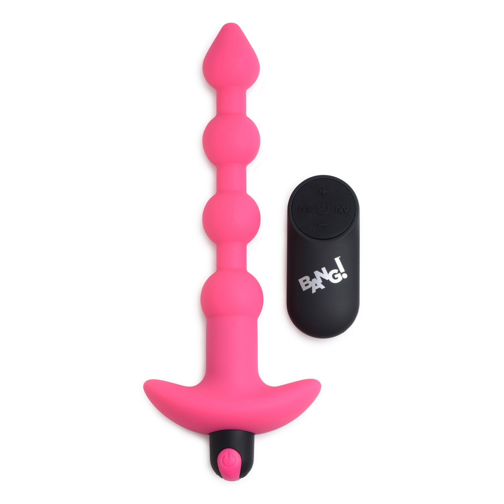 Bang - Vibrating Silicone Anal Beads and Remote Control - Pink BNG-AG614-PNK