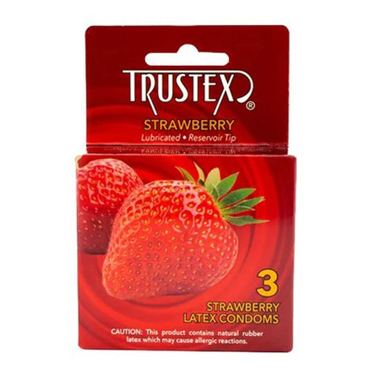 Trustex Flavored Lubricated Condoms - 3 Pack - Strawberry AL-4015