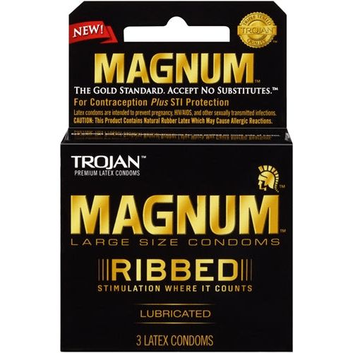 Trojan Magnum Ribbed - 3 Pack TJ64208