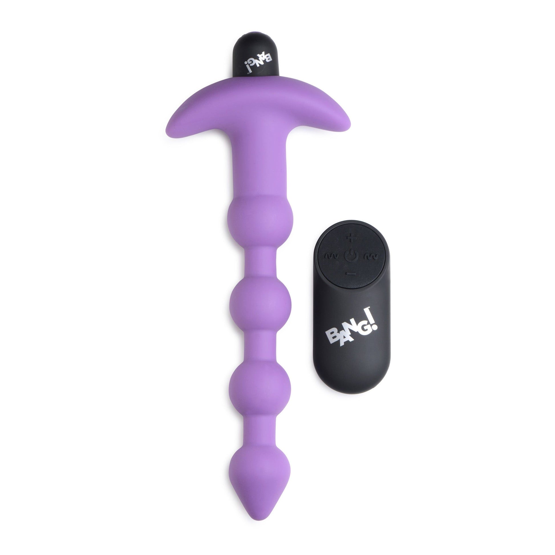 Bang - Vibrating Silicone Anal Beads and Remote Control - Purple BNG-AG614-PUR