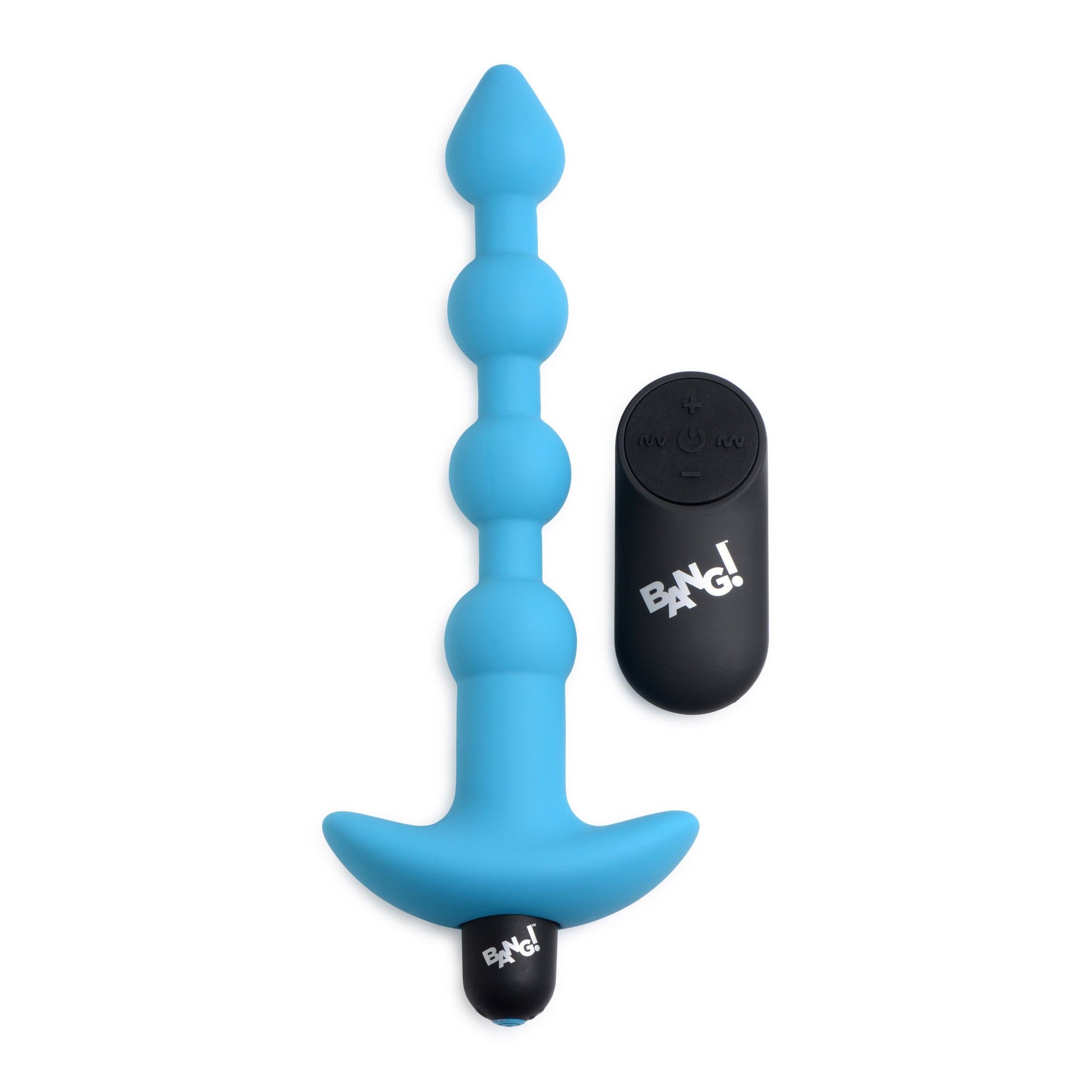 Bang - Vibrating Silicone Anal Beads and Remote  Control - Blue BNG-AG614-BLU